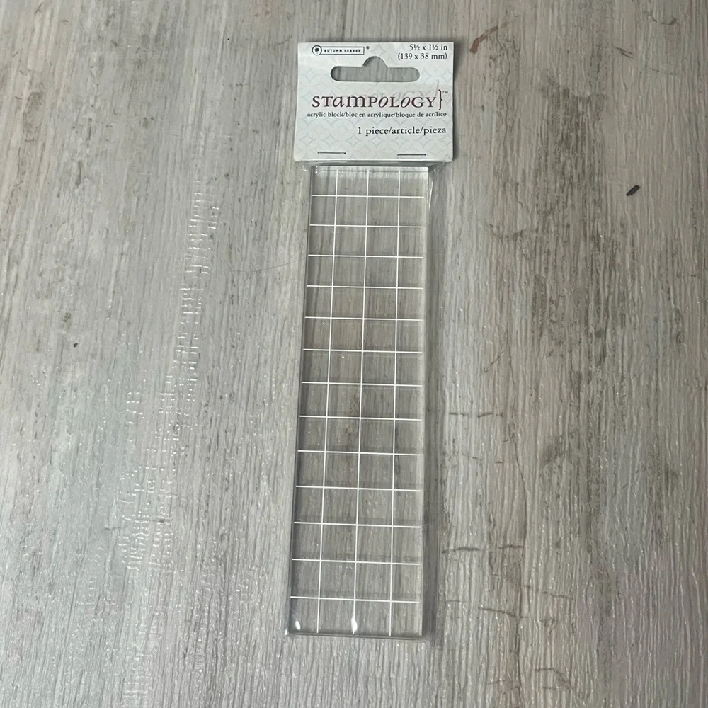 Stampabilities Stampology lot of 3 Acrylic Mounting Block Grid Lines quilt stamp